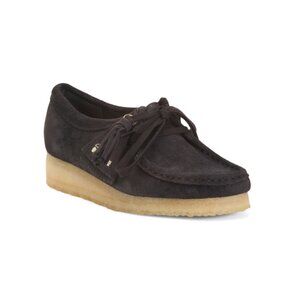 CLARKS Brown Suede Wallabee Wedges